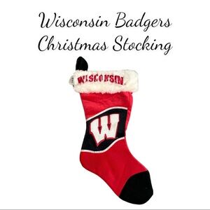 NWT TEAM Beans Authentic Wisconsin Badgers Christmas Stocking